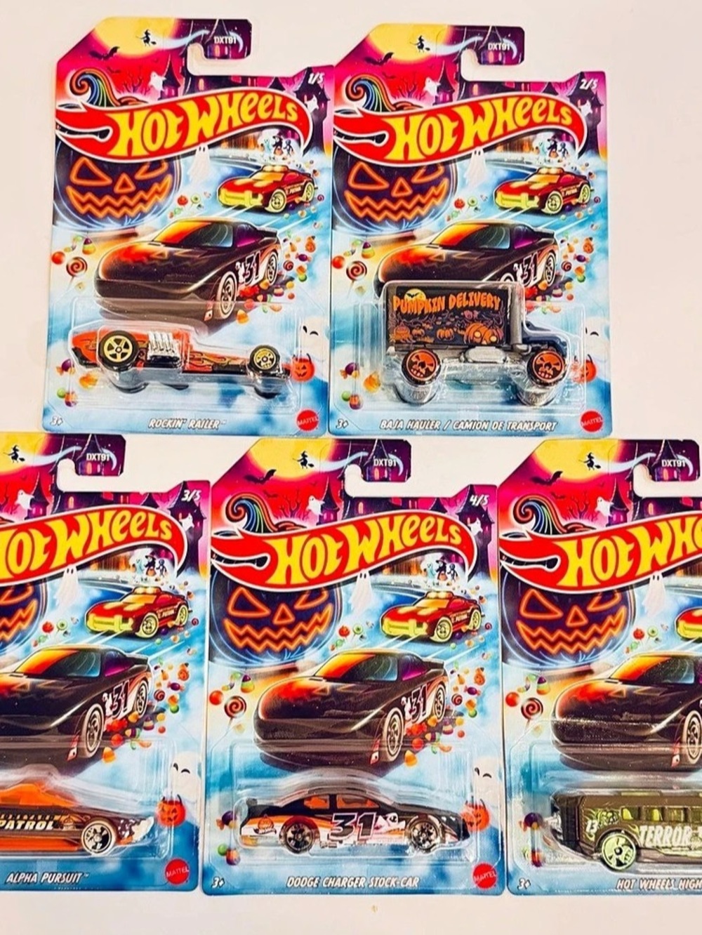 Hot Wheels Complete Halloween 5-Car Set NWT